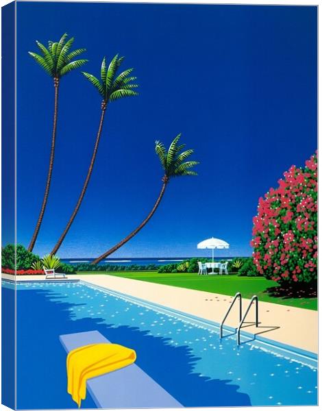 Hiroshi Nagai - Swimming Pool Canvas Print by Welliam Store