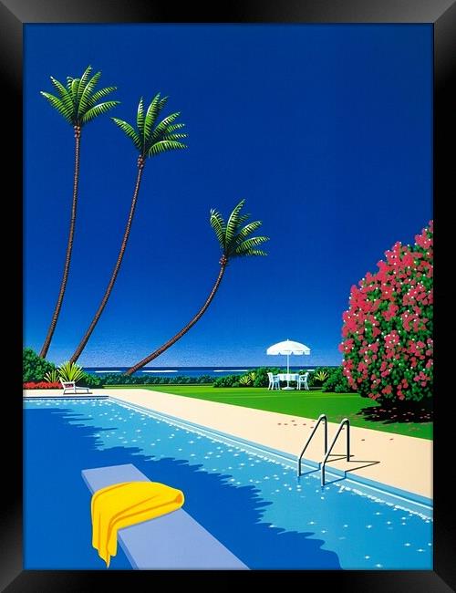 Hiroshi Nagai - Swimming Pool Framed Print by Welliam Store