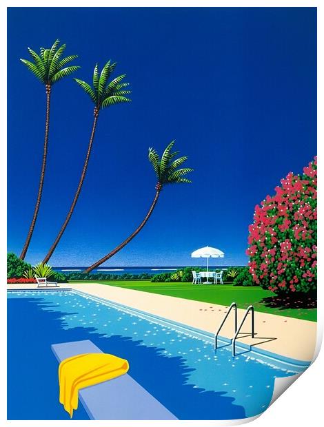 Hiroshi Nagai - Swimming Pool Print by Welliam Store