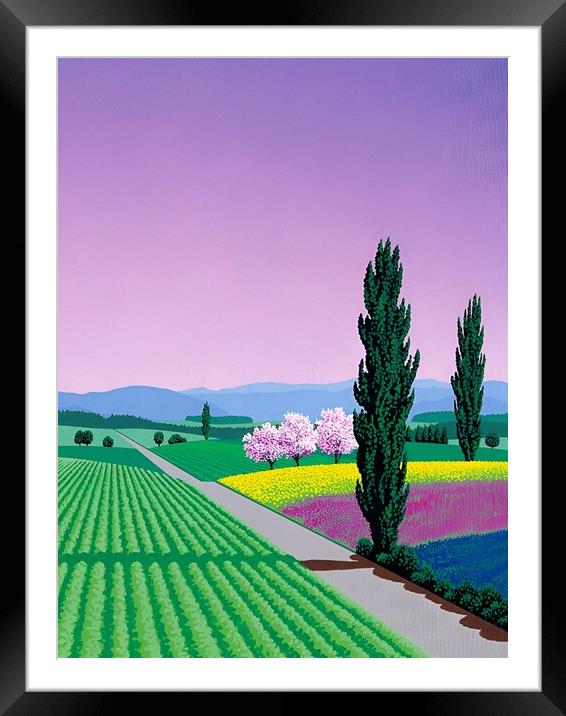 Hiroshi nagai - The Heavenly Landscape Framed Mounted Print by Welliam Store
