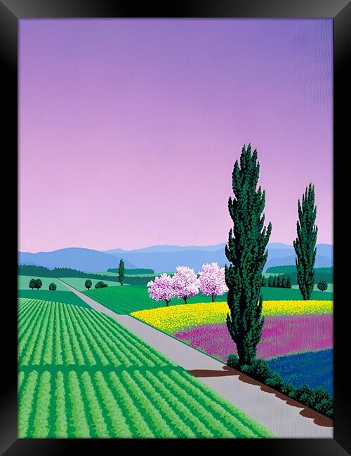 Hiroshi nagai - The Heavenly Landscape Framed Print by Welliam Store