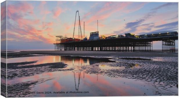 South Pier Sunset Canvas Print by Michele Davis