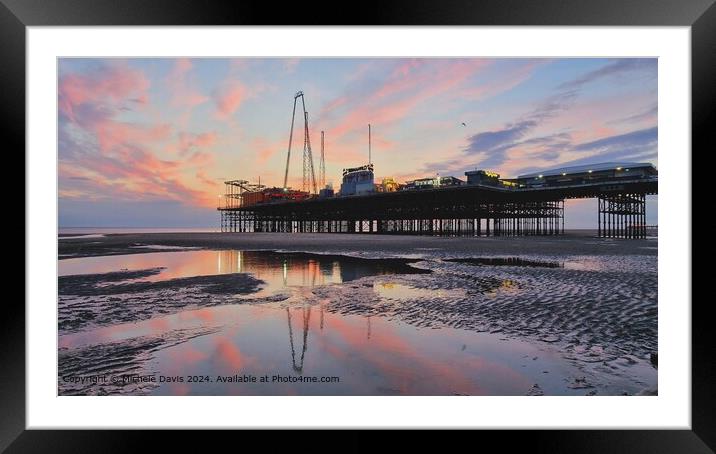 South Pier Sunset Framed Mounted Print by Michele Davis