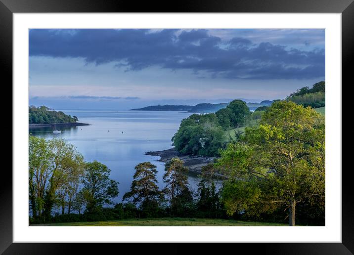 Tranquil River Fal Estuary Framed Mounted Print by Richard Downs