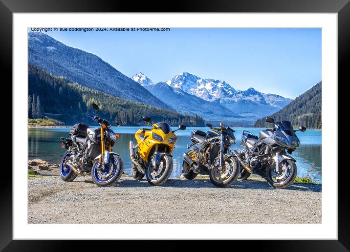Rocky Mountains Motorbike Adventure Framed Mounted Print by sue boddington