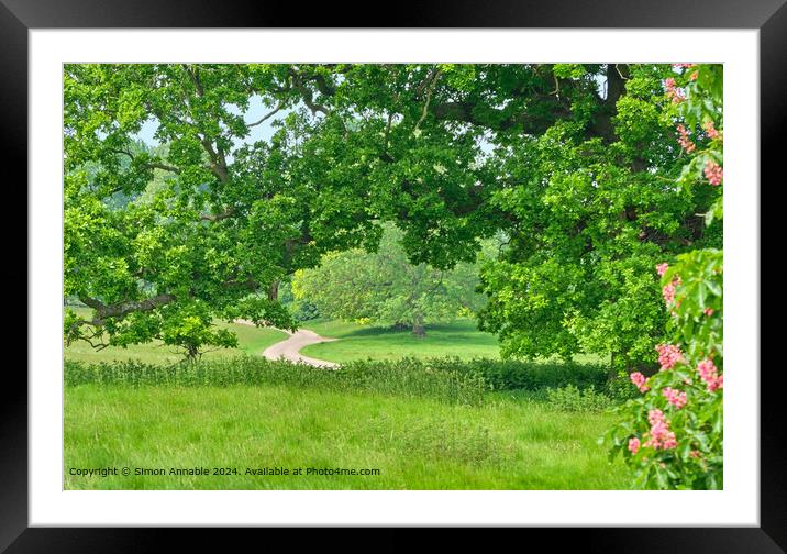 Derbyshire Park Road Framed Mounted Print by Simon Annable