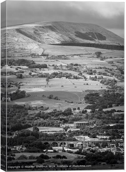 Pendle Hill Landscape Black White Canvas Print by Heather Sheldrick