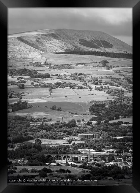 Pendle Hill Landscape Black White Framed Print by Heather Sheldrick