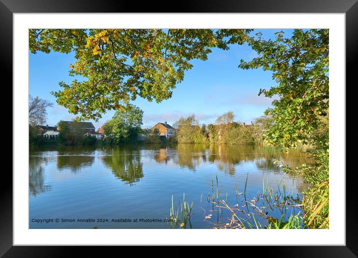 Wyvern Avenue Pond Landscape Framed Mounted Print by Simon Annable