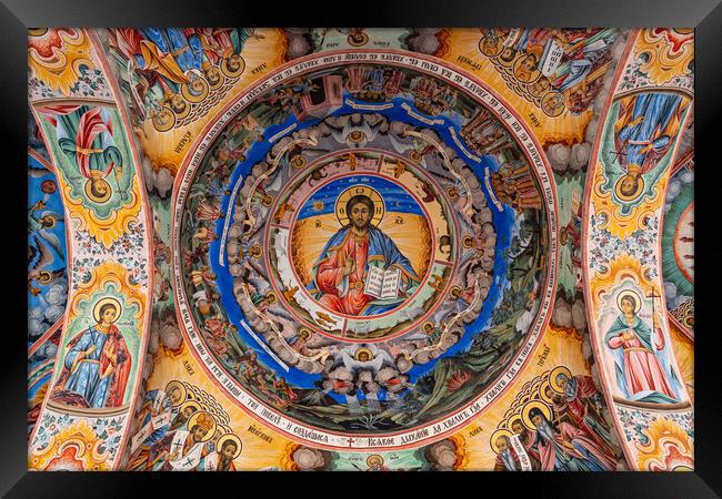 Rila Monastery, the largest Eastern Orthodox monastery in Rila Mountains, Bulgaria Framed Print by Chun Ju Wu