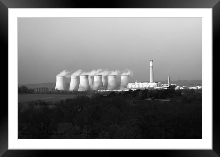 Rural Power Station Landscape Framed Mounted Print by Simon Annable