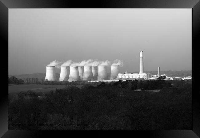 Rural Power Station Landscape Framed Print by Simon Annable