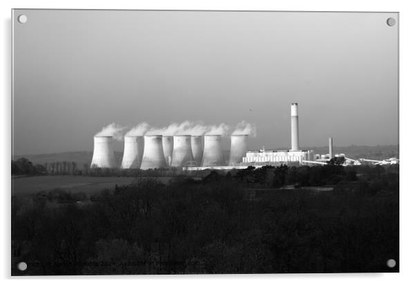 Rural Power Station Landscape Acrylic by Simon Annable