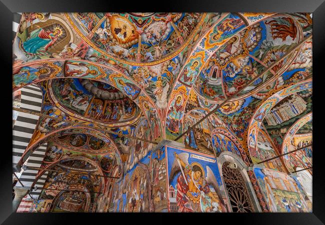 Rila Monastery, the largest Eastern Orthodox monastery in Rila Mountains, Bulgaria Framed Print by Chun Ju Wu
