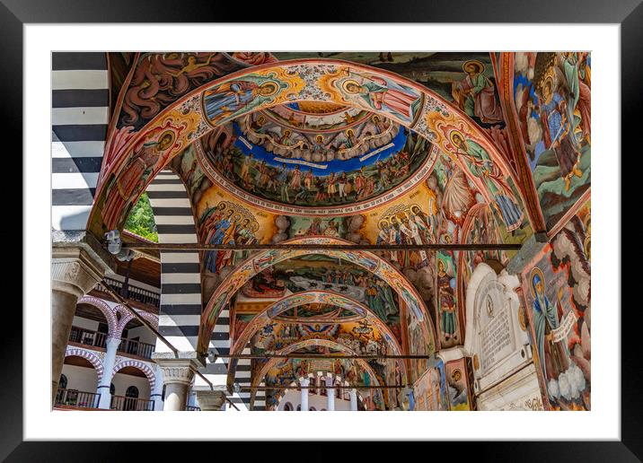 Rila Monastery, the largest Eastern Orthodox monastery in Rila Mountains, Bulgaria Framed Mounted Print by Chun Ju Wu