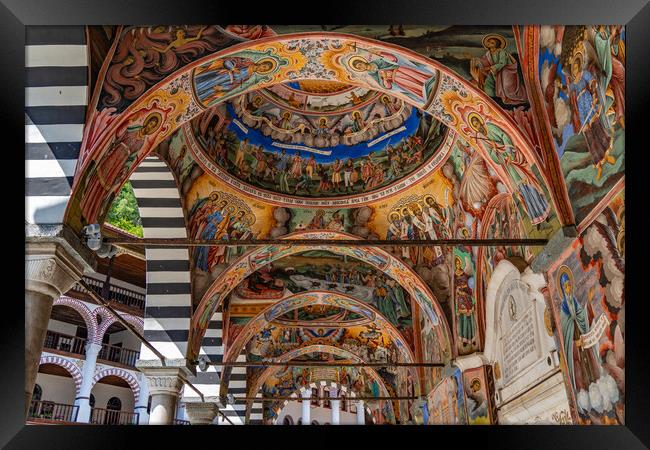 Rila Monastery, the largest Eastern Orthodox monastery in Rila Mountains, Bulgaria Framed Print by Chun Ju Wu