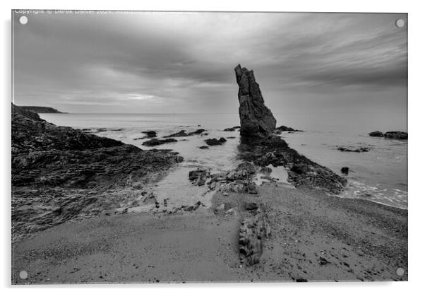 Cullen Beach Moray Monochrome Landscape Acrylic by Derek Daniel