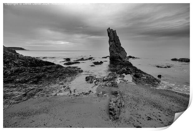Cullen Beach Moray Monochrome Landscape Print by Derek Daniel