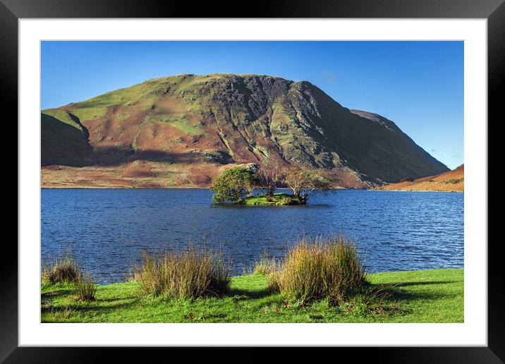 Sunlit autumnal colours at Crummock Water Framed Mounted Print by Ian Duffield