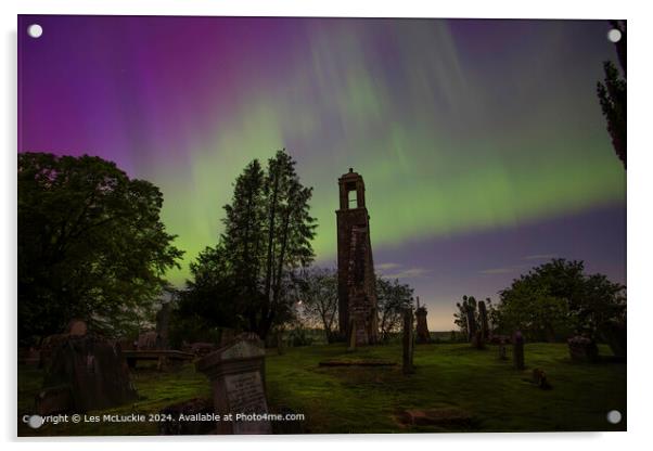 Scotland Aurora Borealis Night Acrylic by Les McLuckie