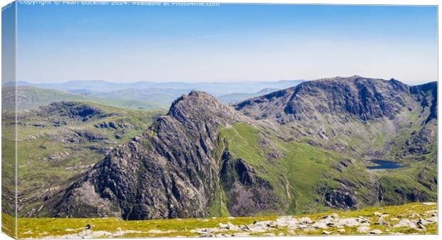 Tryfan and Glyder Fach Snowdonia Mountains Canvas Print by Pearl Bucknall