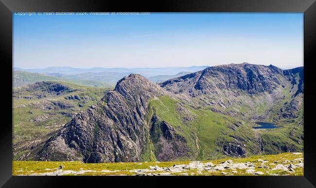 Tryfan and Glyder Fach Snowdonia Mountains Framed Print by Pearl Bucknall