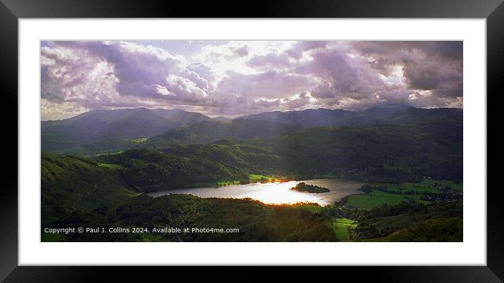 Grasmere Sunlight Framed Mounted Print by Paul J. Collins