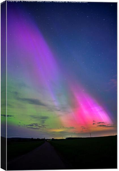 Findhorn Beach Aurora Borealis Canvas Print by @findhornbeach 