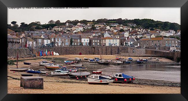 Mousehole Harbour Framed Print by Paul J. Collins