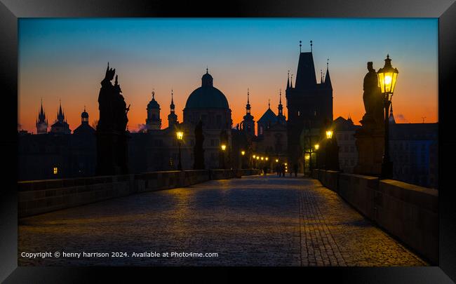 Prague Sunrise  Framed Print by henry harrison