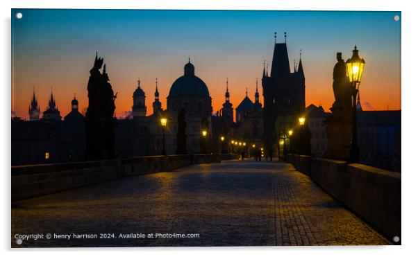 Prague Sunrise  Acrylic by henry harrison