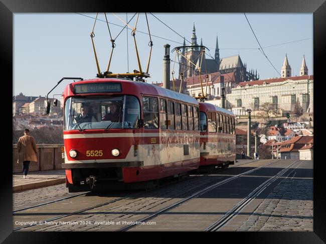 Prague Architecture Spires Skyline Framed Print by henry harrison