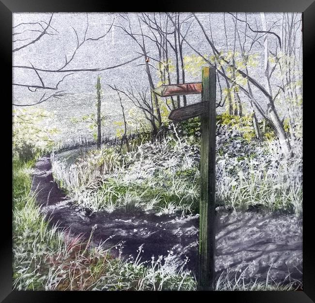 River Humber Footpath Landscape Framed Print by Trevor Whetstone