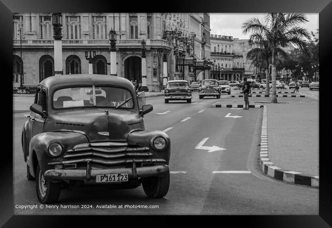Havana City Life Street Framed Print by henry harrison