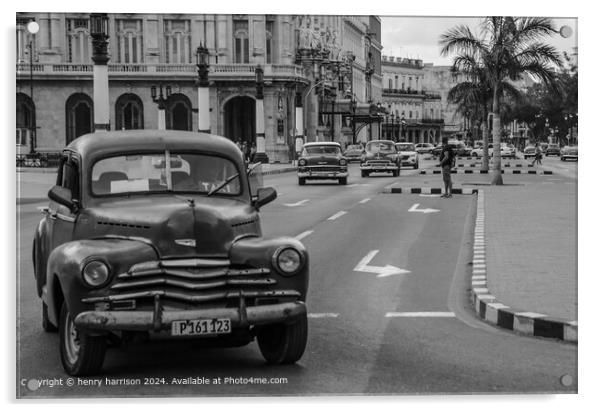 Havana City Life Street Acrylic by henry harrison