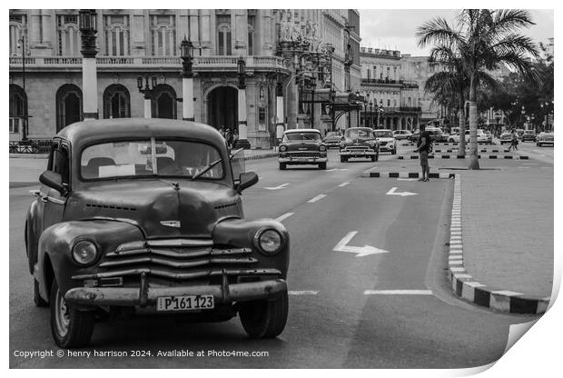 Havana City Life Street Print by henry harrison