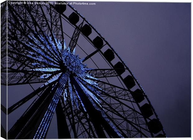 Blue Star Wheel Canvas Print by Iona Semay