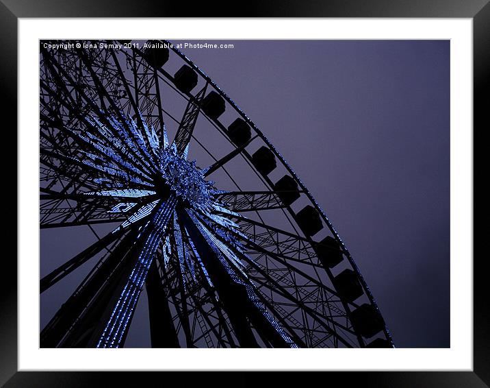 Blue Star Wheel Framed Mounted Print by Iona Semay