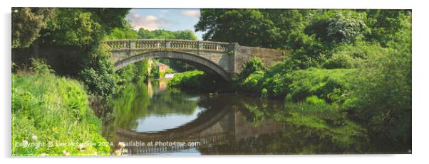 Pollock House Bridge Reflections Acrylic by Les McLuckie