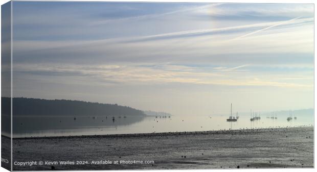 Orwell estuary misty morning Canvas Print by Kevin Wailes