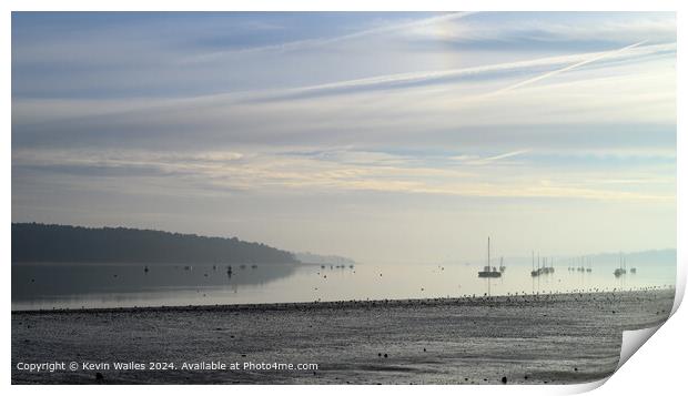 Orwell estuary misty morning Print by Kevin Wailes