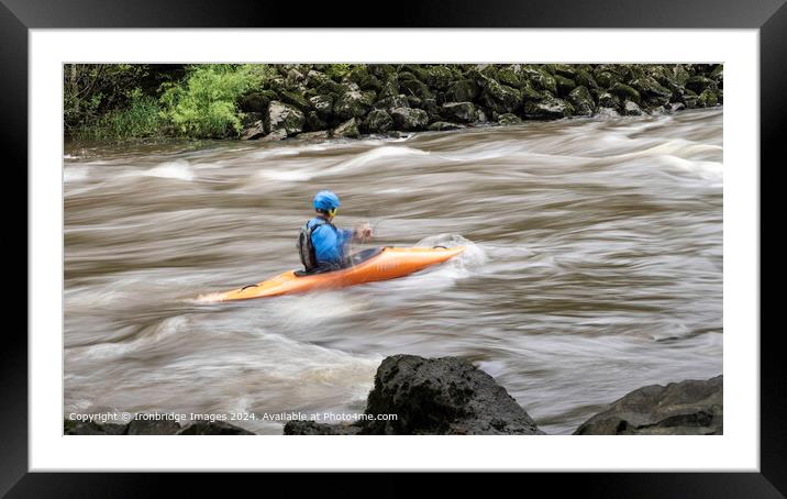 Kayaker on Jackfield Rapids Framed Mounted Print by Ironbridge Images