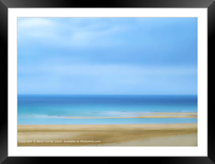 Golden Sands Blue Sea Framed Mounted Print by Beryl Curran