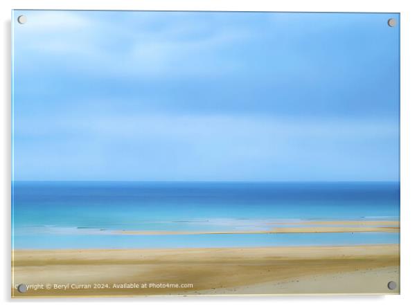 Golden Sands Blue Sea Acrylic by Beryl Curran
