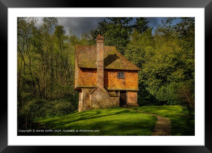 Markbeech Woodland Cottage Framed Mounted Print by Derek Griffin