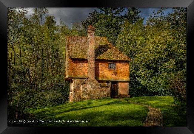 Markbeech Woodland Cottage Framed Print by Derek Griffin