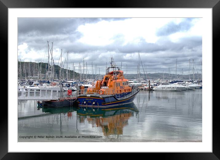 Torbay Lifeboat RNLI Harbour Framed Mounted Print by Peter Bolton