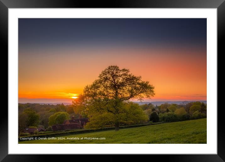 Markbeech Sunset Landscape Framed Mounted Print by Derek Griffin