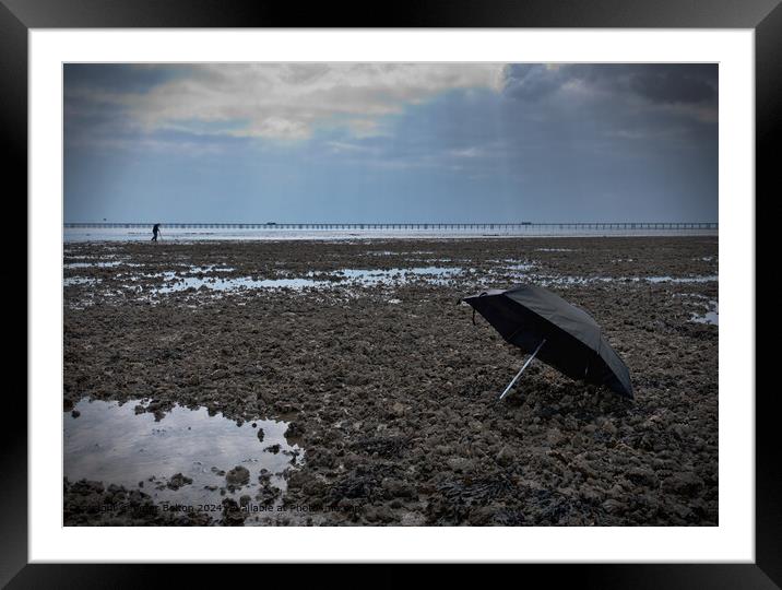 Southend Sea Sand Framed Mounted Print by Peter Bolton