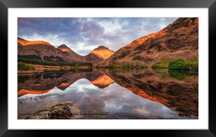 Lochan Urr Sunset, Scotland Framed Mounted Print by Andrew Briggs